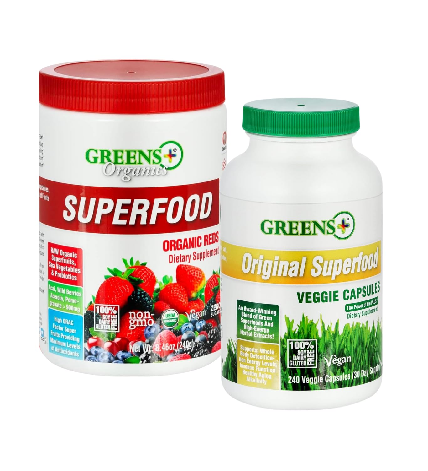 Greens+ Organic Reds Superfood Powder Organic Super Veggie Capsules - dailyvitalstore
