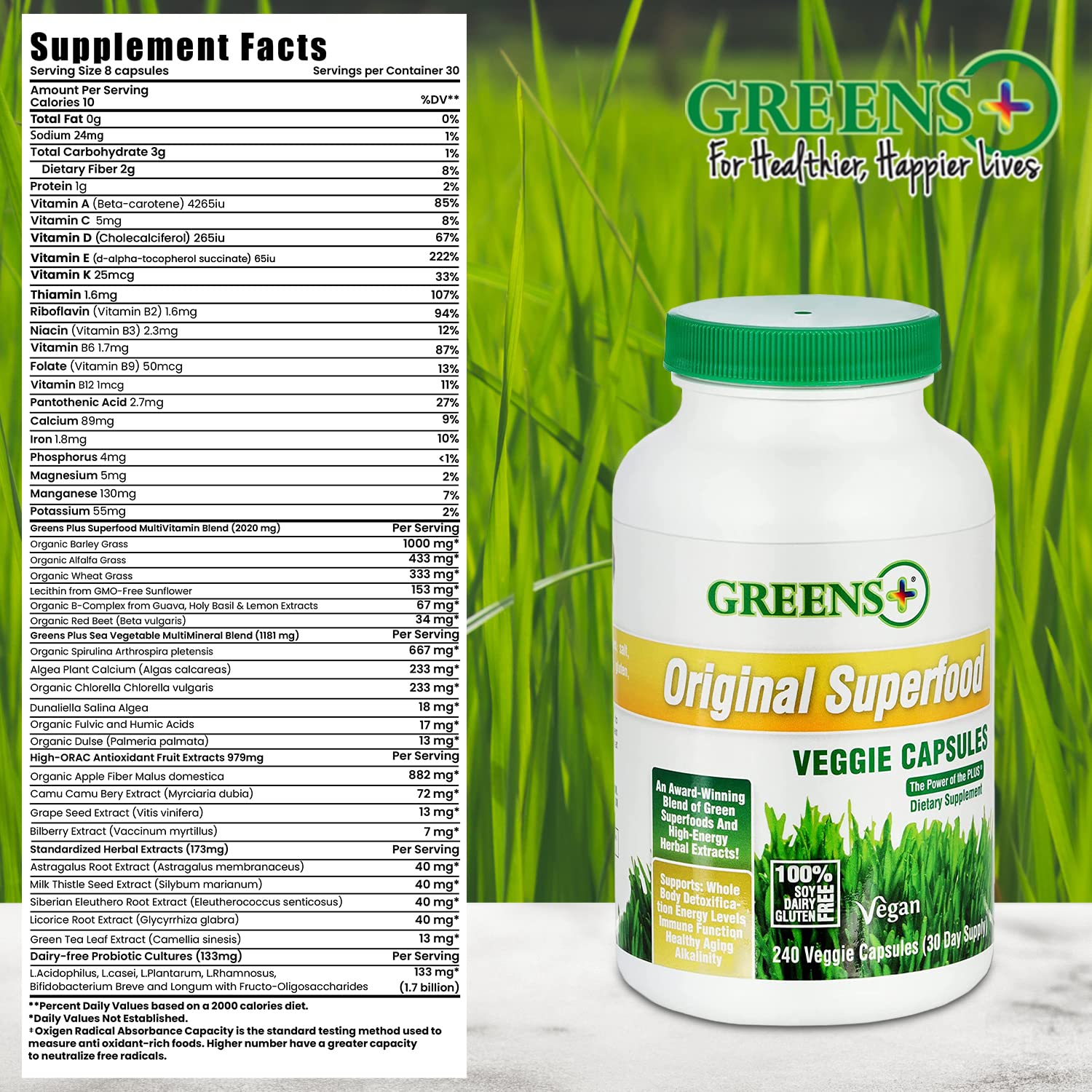 Greens+ Organic Reds Superfood Powder Organic Super Veggie Capsules - dailyvitalstore
