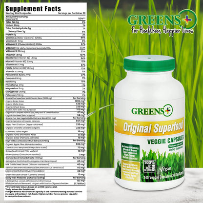 Greens+ Organic Reds Superfood Powder Organic Super Veggie Capsules - dailyvitalstore