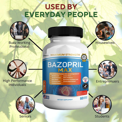 GREENVIFY Bazopril Max Maximum Strength Dietary Supplement, 60 Capsules, with Herbal Blend, Vitamins & Minerals (1) - dailyvitalstore