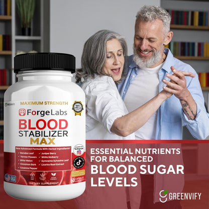 GREENVIFY ForgeLabs Blood Stabilizer Max, Maximum Strength Dietary Supplement, 60 Veggie Capsules, with Banaba Leaf, Juniper Berry, White Mulberry. (1) - dailyvitalstore