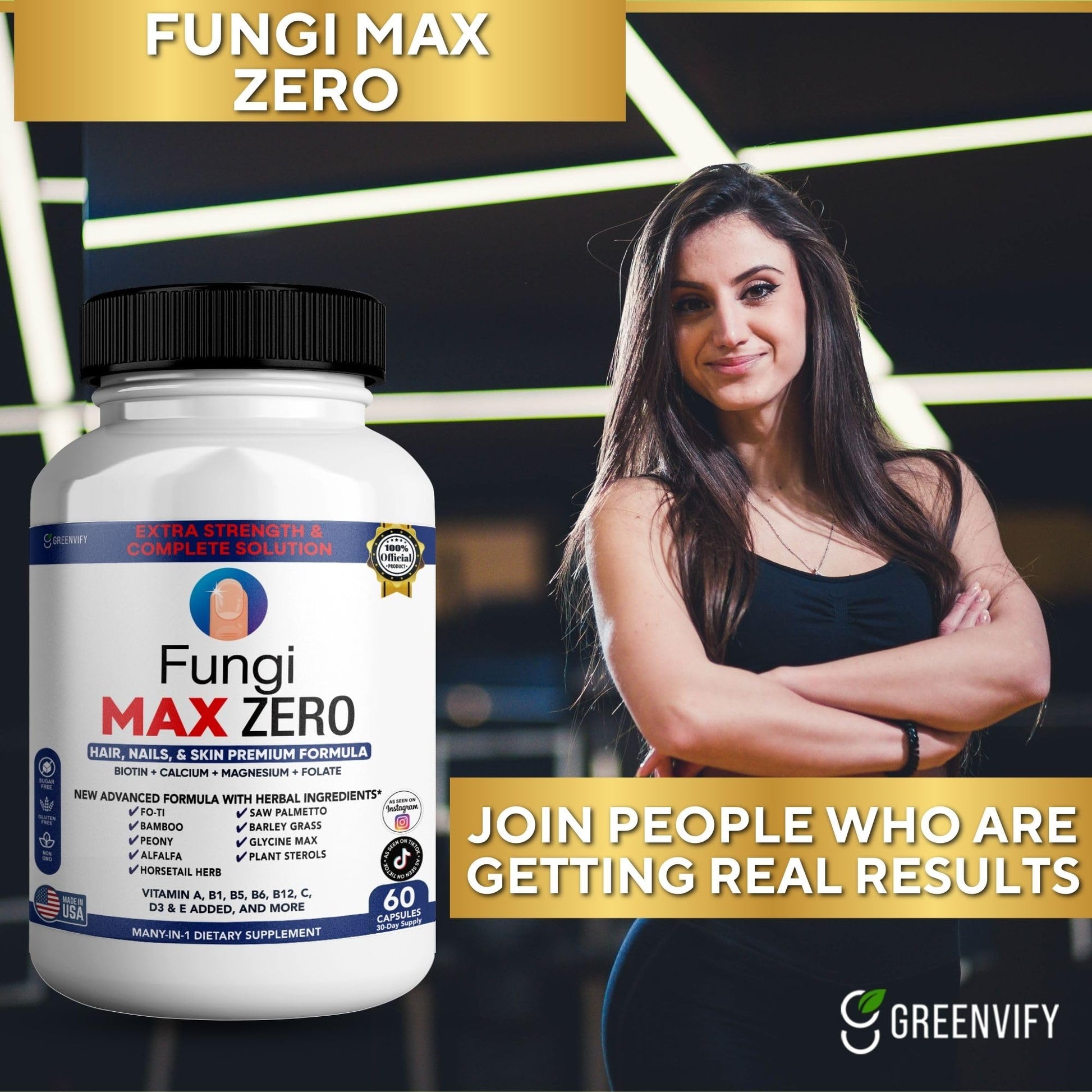 GREENVIFY Fungi Max Zero Hair, Nails & Skin Supplement. (1) - dailyvitalstore