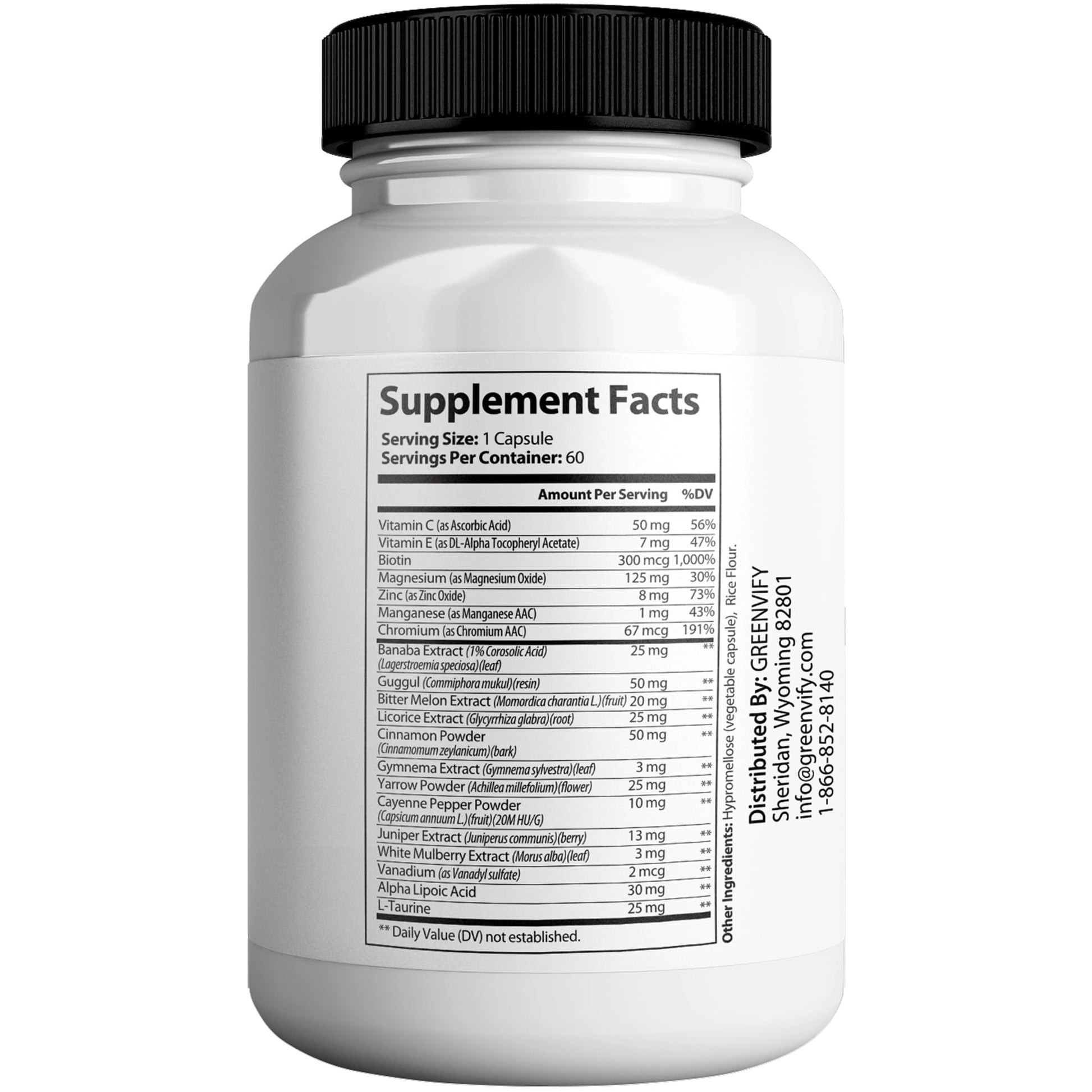 GREENVIFY Gluco Guardian Max Advanced Wellness Support Capsules – Vitamin, Mineral, and Herbal Supplement with Magnesium, Vitamin C, Zinc, and Banaba Leaf – Non-GMO, Gluten-Free – 60 Capsules (1) - dailyvitalstore