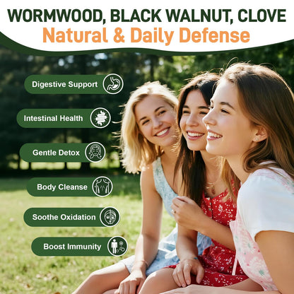 GrthNutr Black Walnut Wormwood Clove Tinture Cleanse for Humans - Gut Detox & Intestinal Health Digestive Support with Pumpkin, Oregano, Garlic Bulb - dailyvitalstore