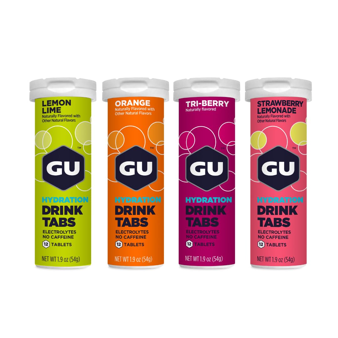 GU Energy Hydration Electrolyte Drink Tablets, Enhanced Endurance Sports Drink for Running, Cycling, Triathlon, 4-Count (48 Servings), Assorted Flavors - dailyvitalstore