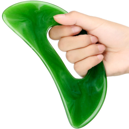 Gua Sha Massage Tool with Handle Resin Massage Tools Lymphatic Drainage Massager Body Shaping Gua Sha Tools for Full Body Men Women Birthday Festival Holiday Present (Green) - dailyvitalstore