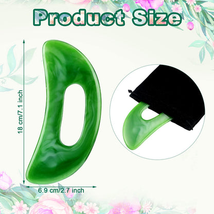 Gua Sha Massage Tool with Handle Resin Massage Tools Lymphatic Drainage Massager Body Shaping Gua Sha Tools for Full Body Men Women Birthday Festival Holiday Present (Green) - dailyvitalstore