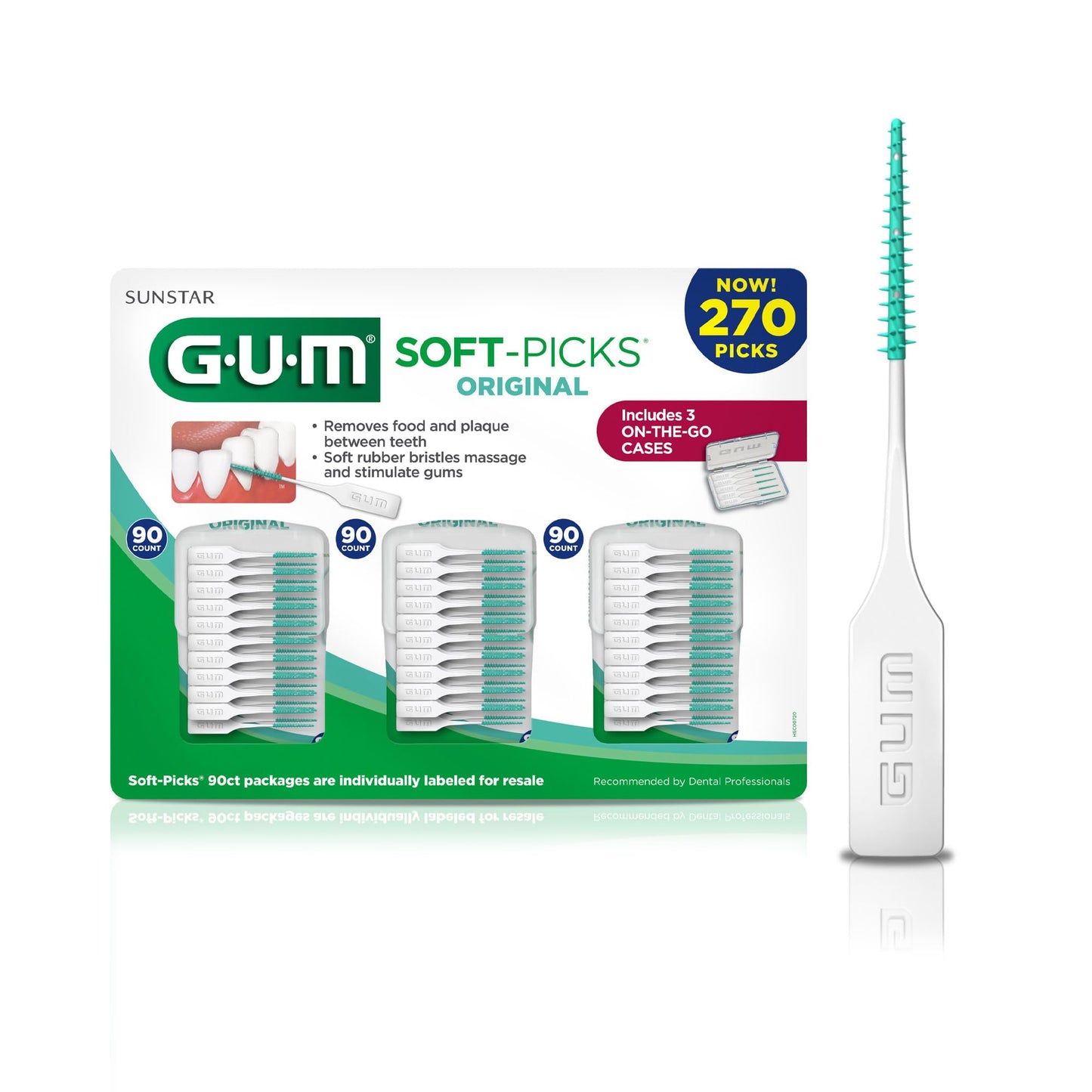 GUM Soft-Picks Original – Easy-to-Use Interdental Picks for Plaque Removal & Gum Health with Convenient Carry Case - dailyvitalstore
