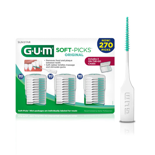 GUM Soft-Picks Original – Easy-to-Use Interdental Picks for Plaque Removal & Gum Health with Convenient Carry Case - dailyvitalstore