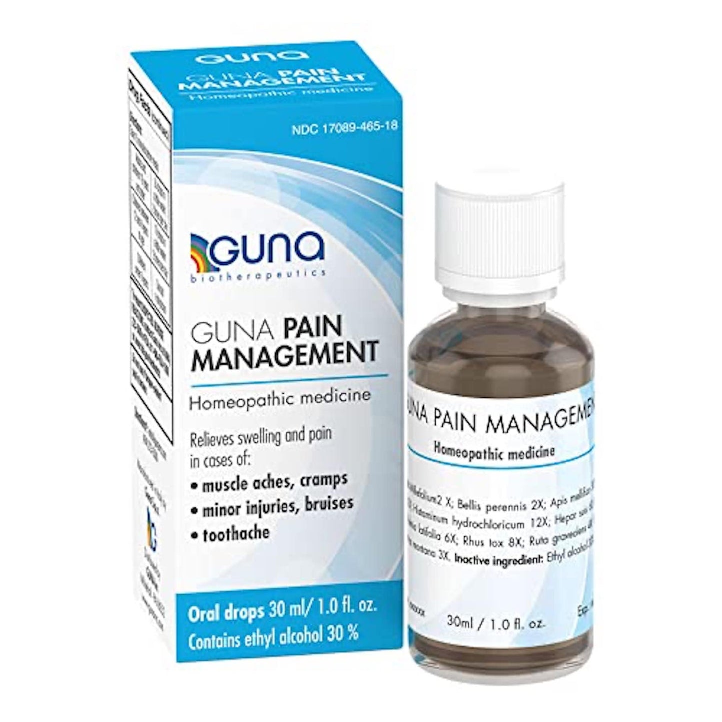 Guna Pain Management Relieves Muscle Pain, Muscle Soreness, Joint Pain, Swelling from Injuries & Bruises - 1 Ounce - dailyvitalstore