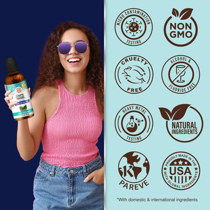 GuruNanda Farmed Mint Oil Pulling Mouthwash for Complete Oral Hygiene, 7 Essential Oils & Vitamins for Happy Teeth & Gums - dailyvitalstore