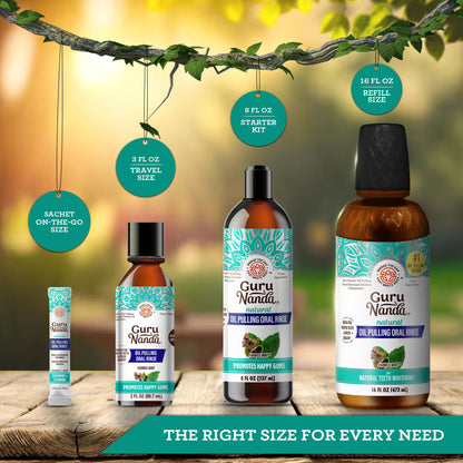 GuruNanda Farmed Mint Oil Pulling Mouthwash for Complete Oral Hygiene, 7 Essential Oils & Vitamins for Happy Teeth & Gums - dailyvitalstore