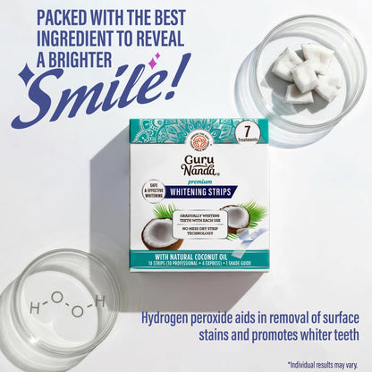 GuruNanda Teeth Whitening Strips Kit - 7-Day Treatment with Non-Slip, Dry Strip Technology - dailyvitalstore