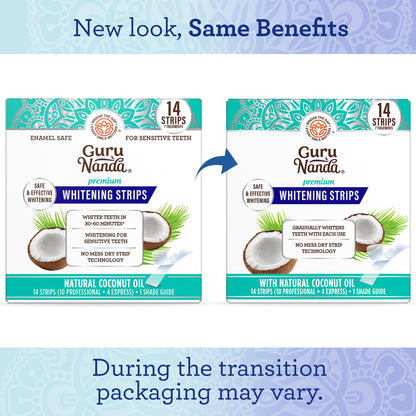 GuruNanda Teeth Whitening Strips Kit - 7-Day Treatment with Non-Slip, Dry Strip Technology - dailyvitalstore