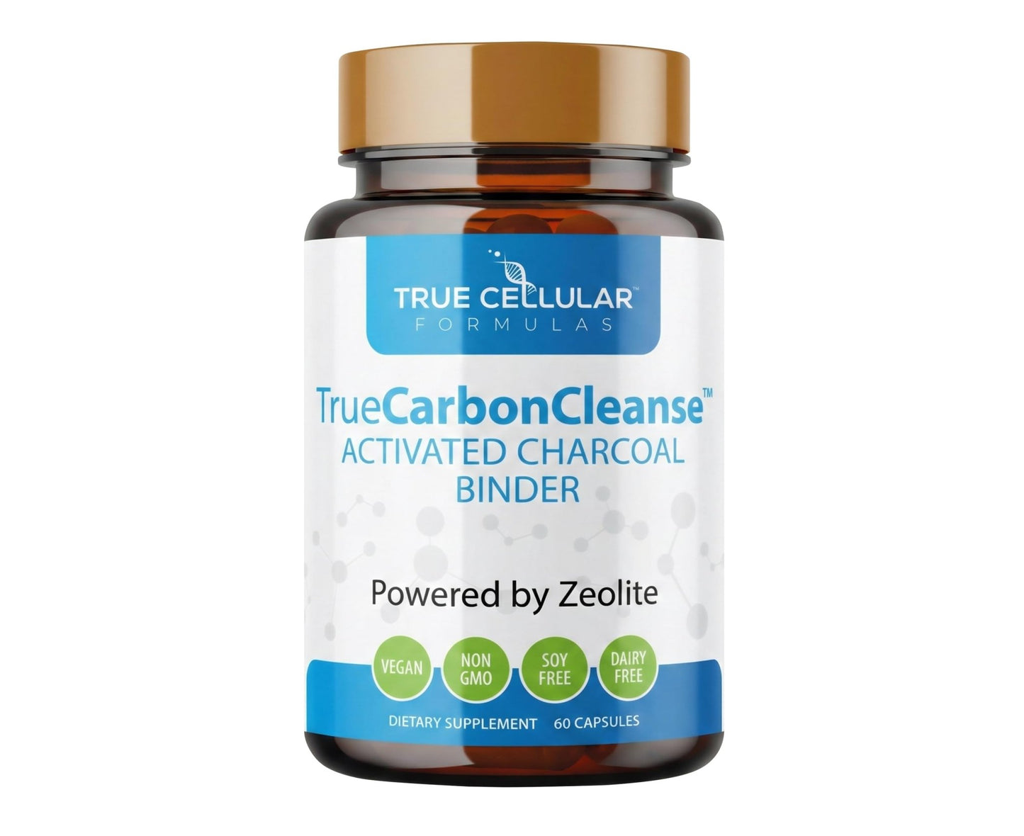 Gut Detox & Liver Cleanse - Organic Activated Charcoal Capsules with Clinoptilolite Zeolite Binder - TrueCarbonCleanse™ Carbon Supplement - 60 Bamboo Charcoal Pills - dailyvitalstore