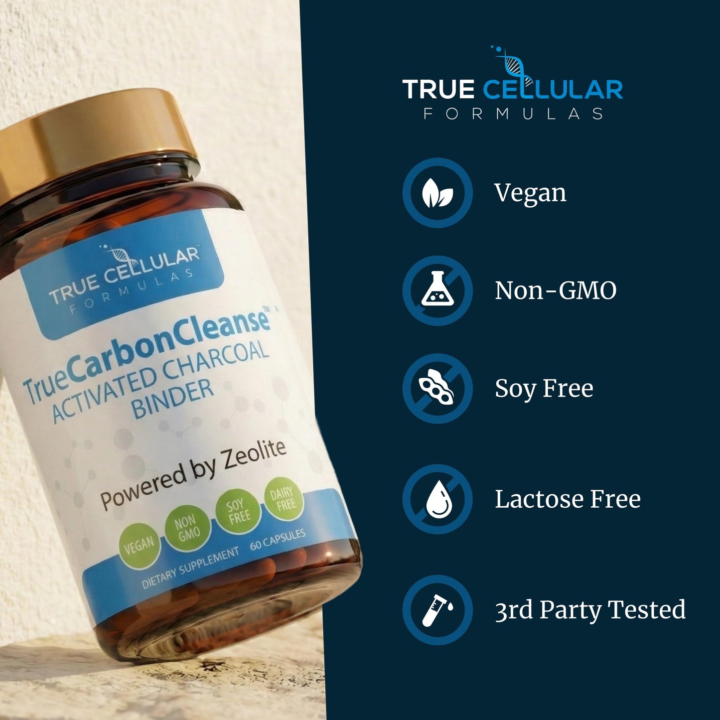 Gut Detox & Liver Cleanse - Organic Activated Charcoal Capsules with Clinoptilolite Zeolite Binder - TrueCarbonCleanse™ Carbon Supplement - 60 Bamboo Charcoal Pills - dailyvitalstore