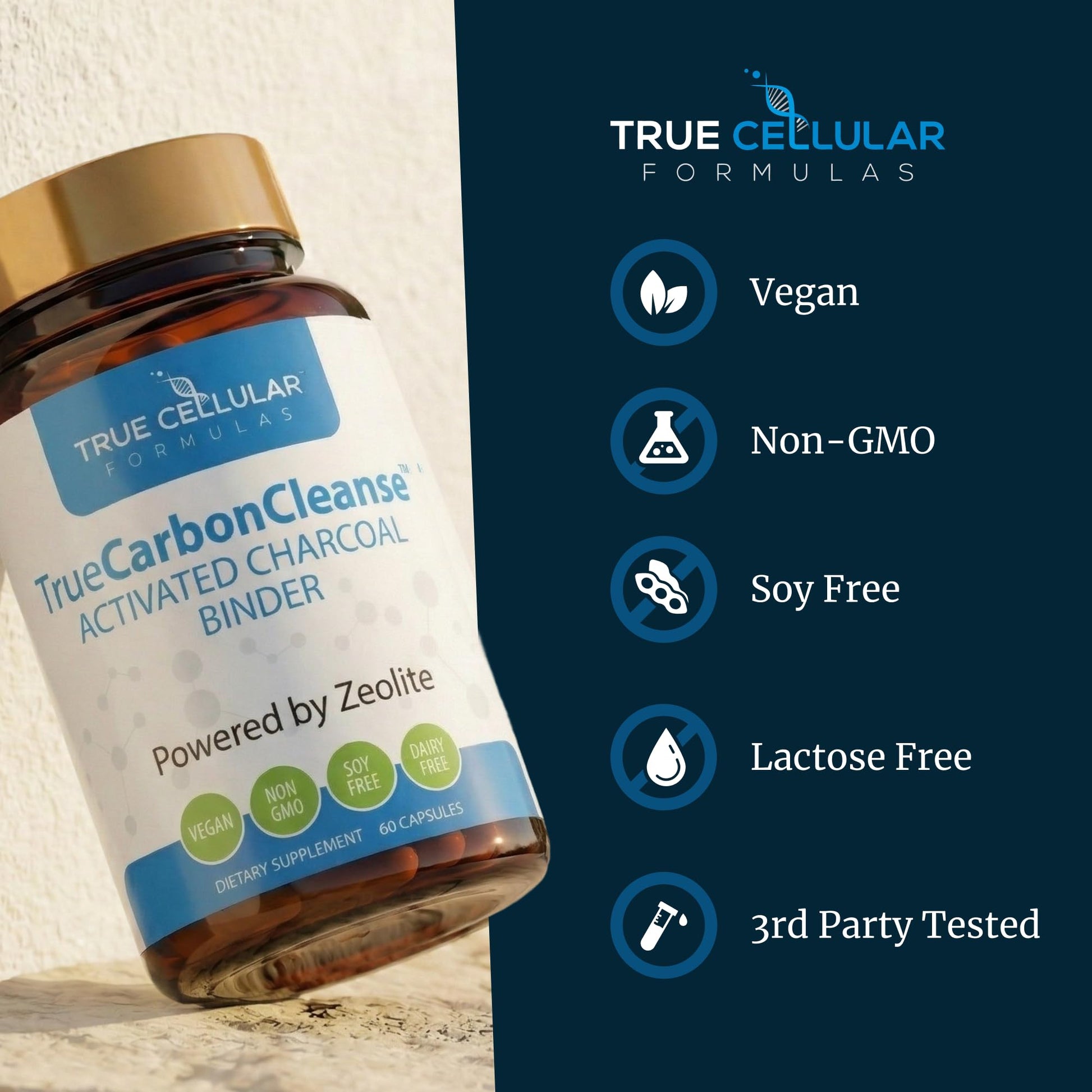 Gut Detox & Liver Cleanse - Organic Activated Charcoal Capsules with Clinoptilolite Zeolite Binder - TrueCarbonCleanse™ Carbon Supplement - 60 Bamboo Charcoal Pills - dailyvitalstore
