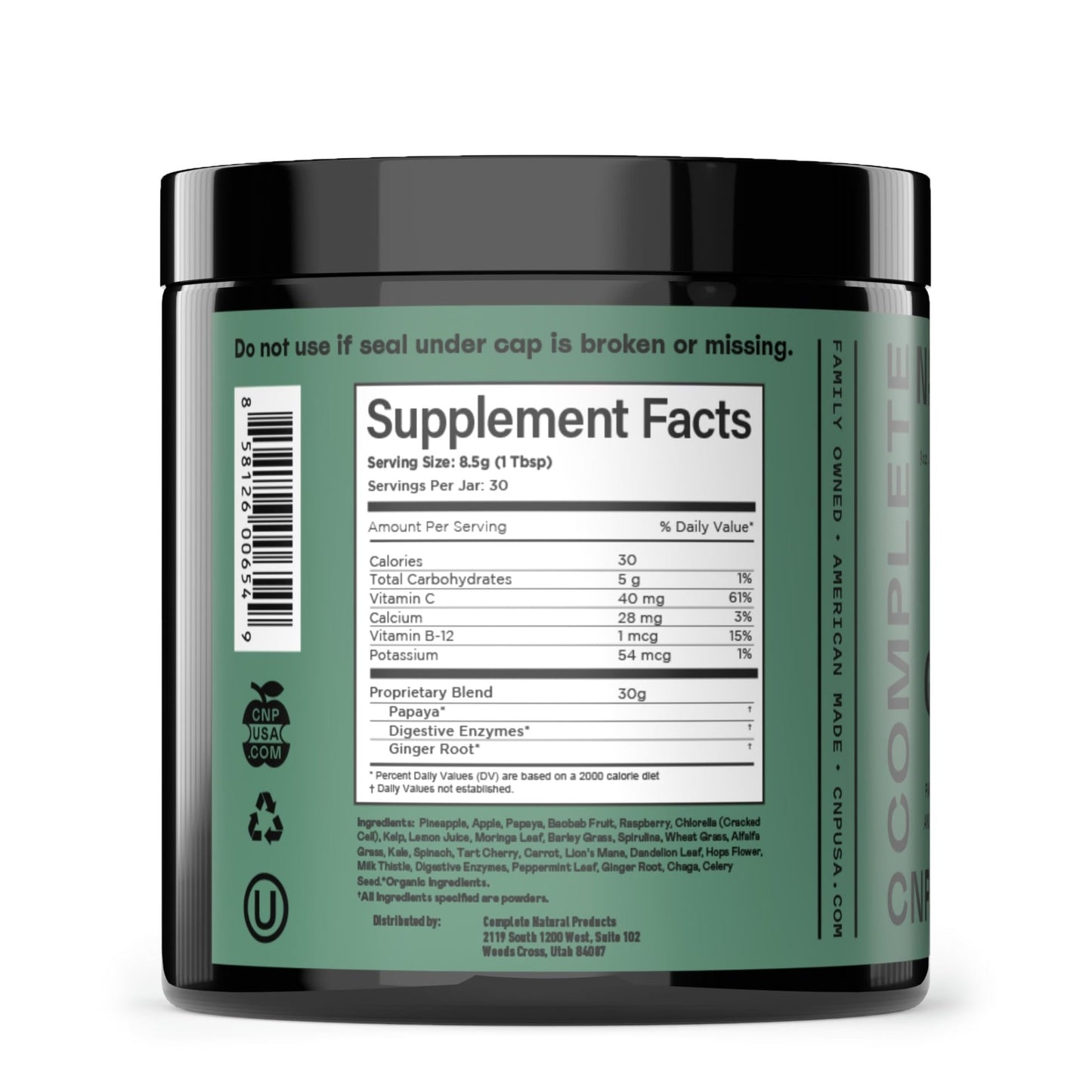 Gut Greens Superfood Powder Formula Supplement - Amazing Raw Digestive Enzyme Supplements Grass Mix, 9oz, 30 Servings - dailyvitalstore