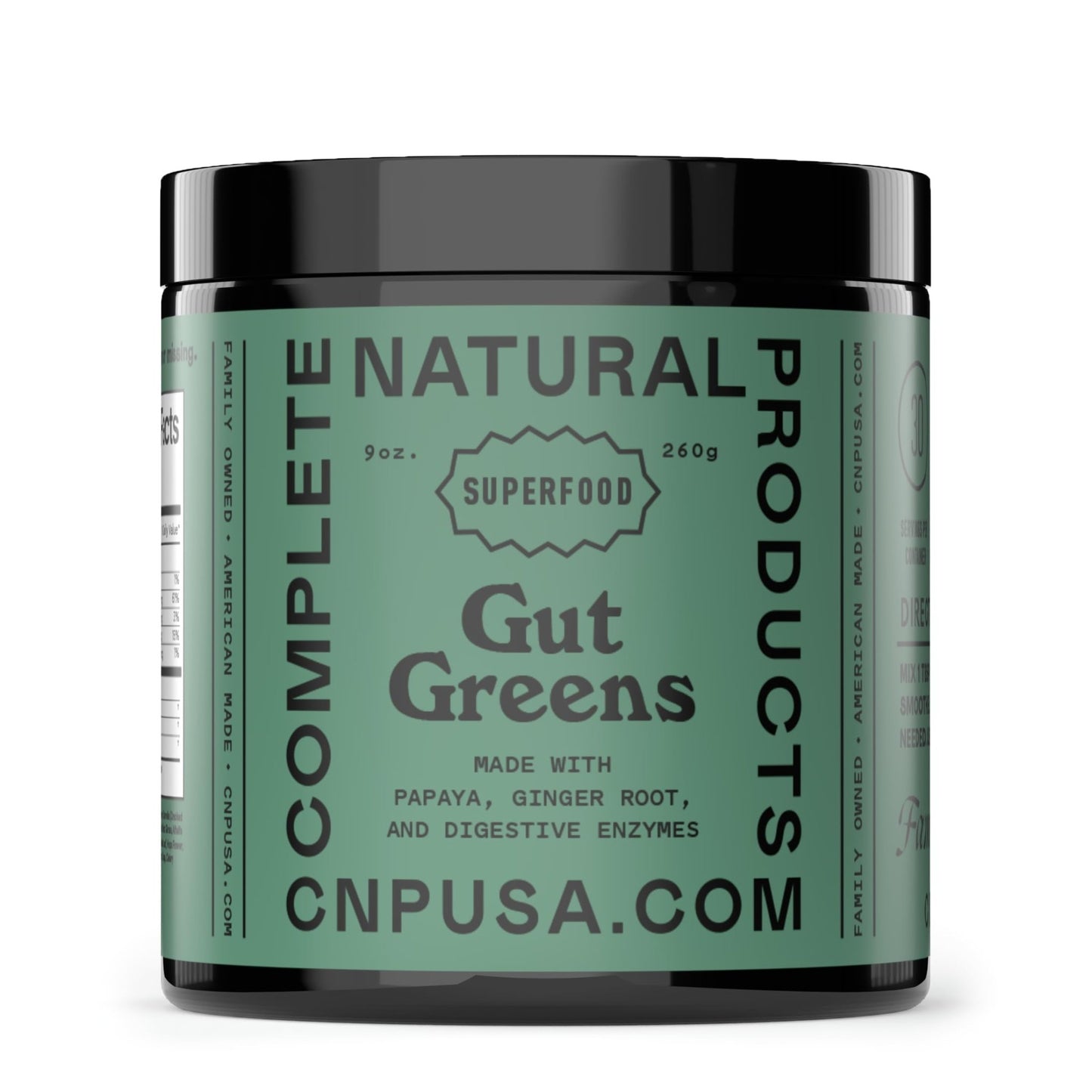 Gut Greens Superfood Powder Formula Supplement - Amazing Raw Digestive Enzyme Supplements Grass Mix, 9oz, 30 Servings - dailyvitalstore