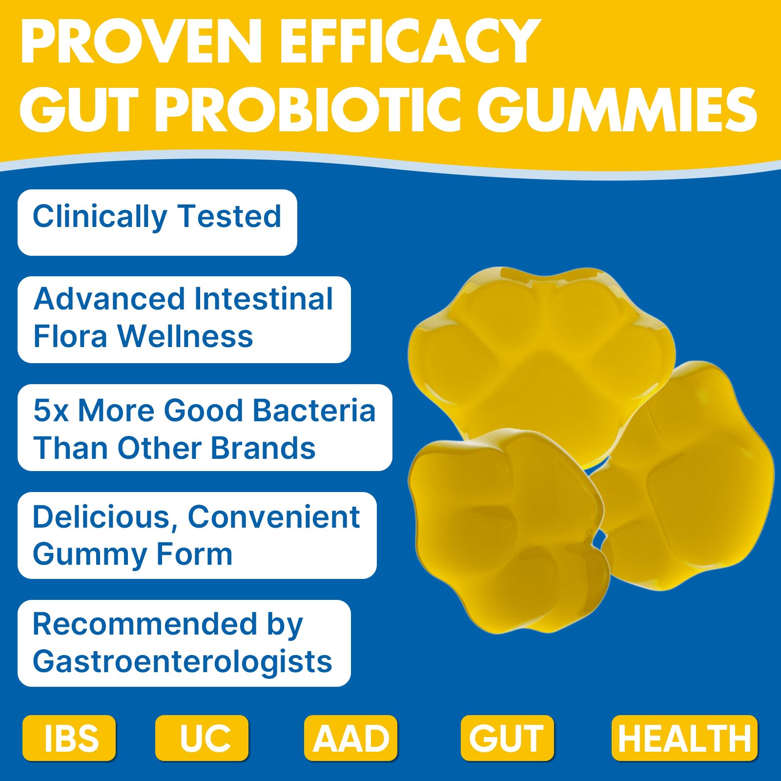 Gut Health & Probiotic Gummies, 112.5 Billion CFU, Sugar Free - 8 Strains + Prebiotics + Herbs - for Digestive, Immune, Diarrhea & Bloating - Gut Health for Women & Men - dailyvitalstore