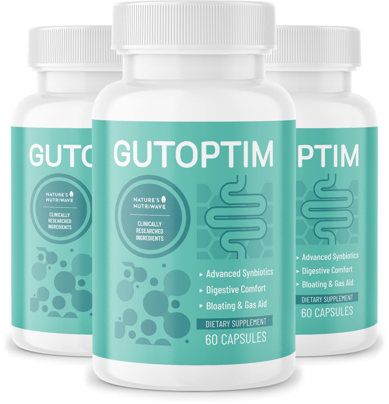 GutOptim Probiotic & Prebiotic Capsules | Pre and Probiotics for Synbiotic Gut Health & Bloating Relief for Women & Men | Enzyme with Probiotics for Digestive Health | Non-GMO, 60 Ct, 3 Month Supply - dailyvitalstore
