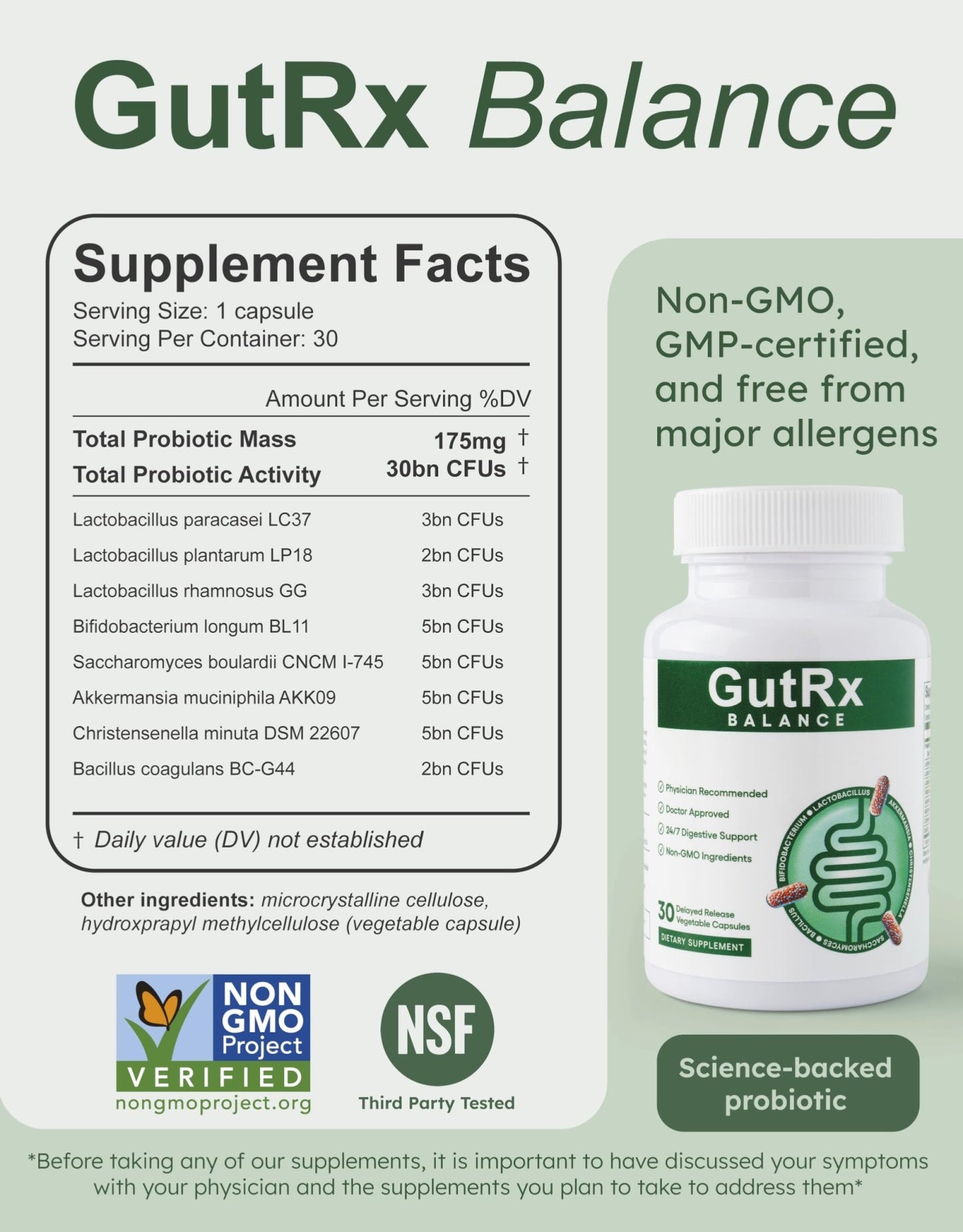 GutRx Balance – Probiotics for Women & Men with Akkermansia Probiotic & Christensenella, Alternative for Gut Health with Lactobacillus Plantarum, - dailyvitalstore