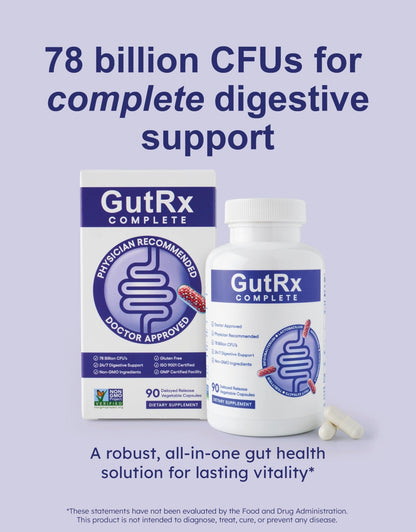 GutRx Complete Probiotic, Prebiotic, Postbiotic, Alternative with Akkermansia & Christensenella for Gas, Bloating, Gut Barrier & Microbiome Support - dailyvitalstore