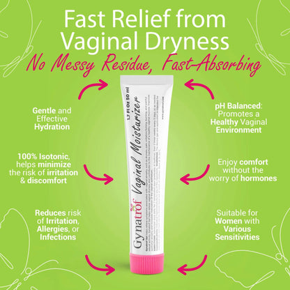 Gynatrof Vaginal Moisturizer, Long-Lasting for Vaginal Dryness & Irritation, Hormone-Free Hyaluronic Acid & Vitamin E Feminine Care, Daily Hydration For Intimate Feminine Care, 1.7 fl oz - dailyvitalstore