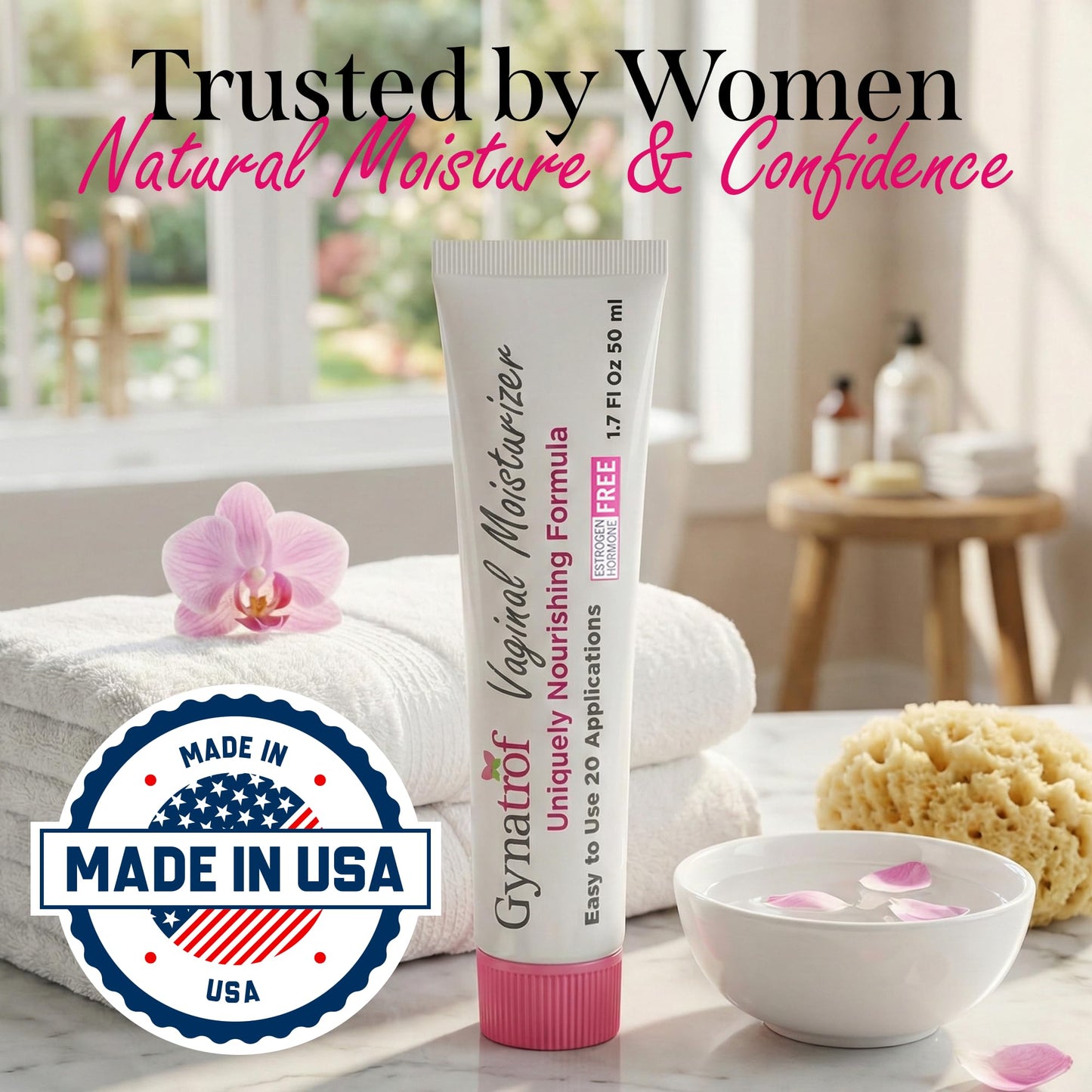 Gynatrof Vaginal Moisturizer, Long-Lasting for Vaginal Dryness & Irritation, Hormone-Free Hyaluronic Acid & Vitamin E Feminine Care, Daily Hydration For Intimate Feminine Care, 1.7 fl oz - dailyvitalstore