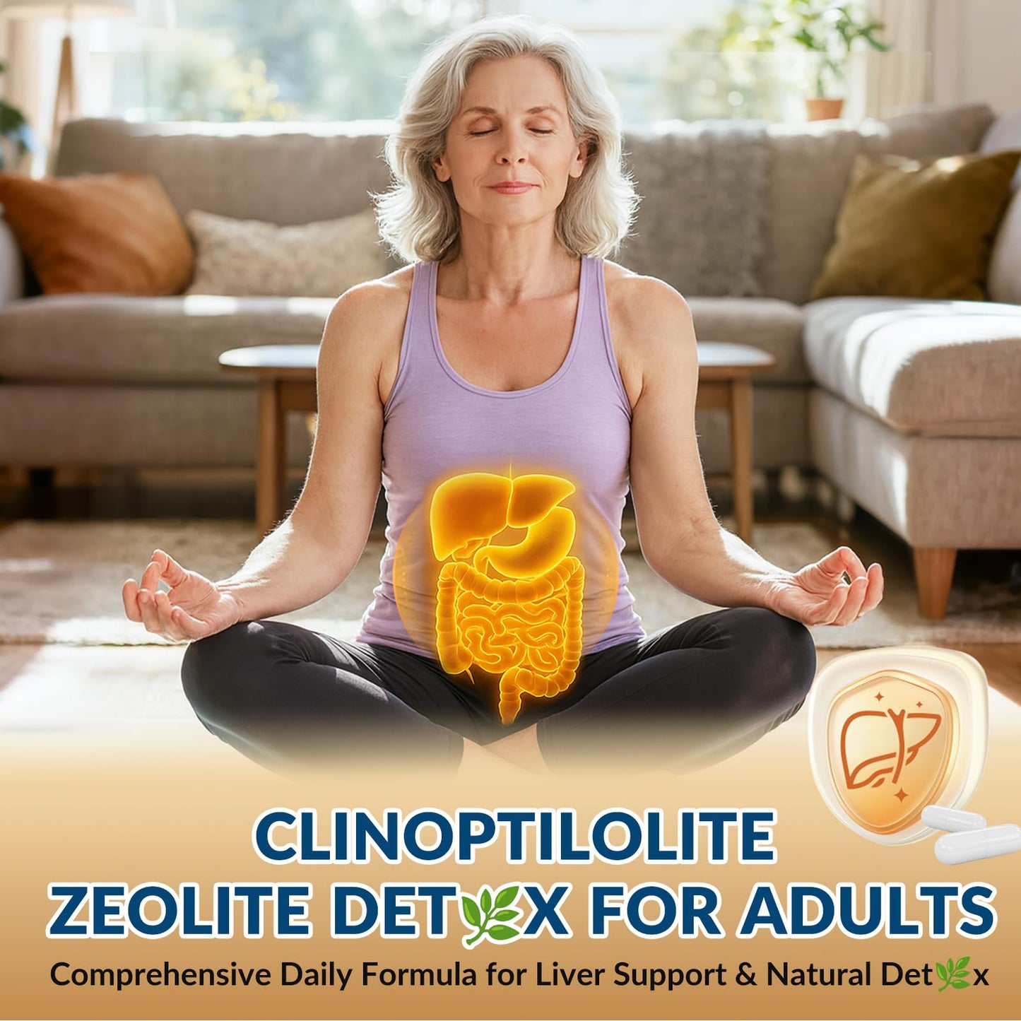 GZ HAOYUAN Zeolite Detox Capsules – Clinoptilolite Zeolite Supplement with Milk Thistle, Chlorella, Curcumin & PQQ for Gut, Liver & Full Body Detox Cleanse, - dailyvitalstore