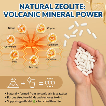 GZ HAOYUAN Zeolite Detox Capsules – Clinoptilolite Zeolite Supplement with Milk Thistle, Chlorella, Curcumin & PQQ for Gut, Liver & Full Body Detox Cleanse, - dailyvitalstore
