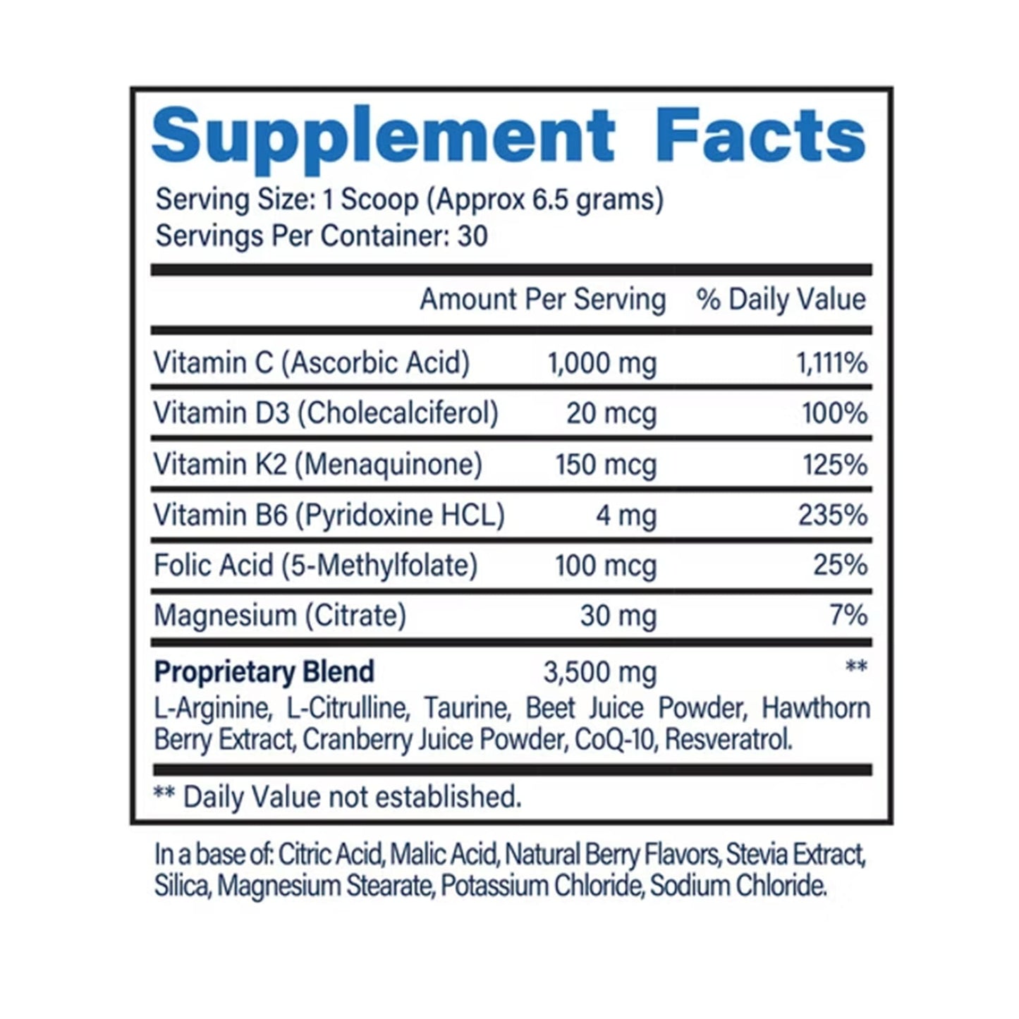 H2O Cardio | Nitric Oxide Supplement Drink | Wellness & Hydration Support | Arginine & Citrulline Powder | Berry Flavored Drink Mix for Daily Activity | Net Wt. 3.35 Ounces - dailyvitalstore