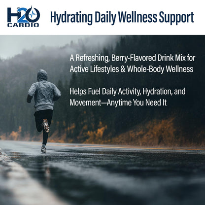 H2O Cardio | Nitric Oxide Supplement Drink | Wellness & Hydration Support | Arginine & Citrulline Powder | Berry Flavored Drink Mix for Daily Activity | Net Wt. 3.35 Ounces - dailyvitalstore