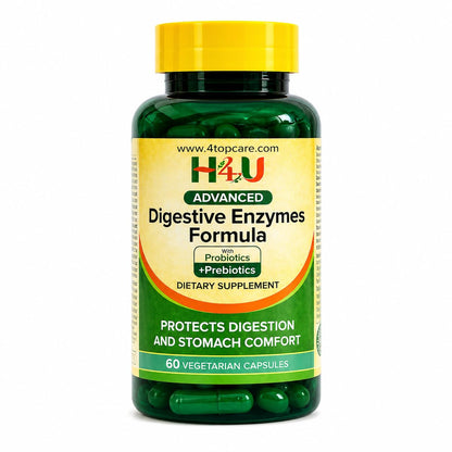 H4U Advanced Digestive Enzymes with Probiotics & Prebiotics – Multi Enzyme Supplement for Gut Health, Digestion Support, Bloating Relief & Stomach Comfort, - dailyvitalstore