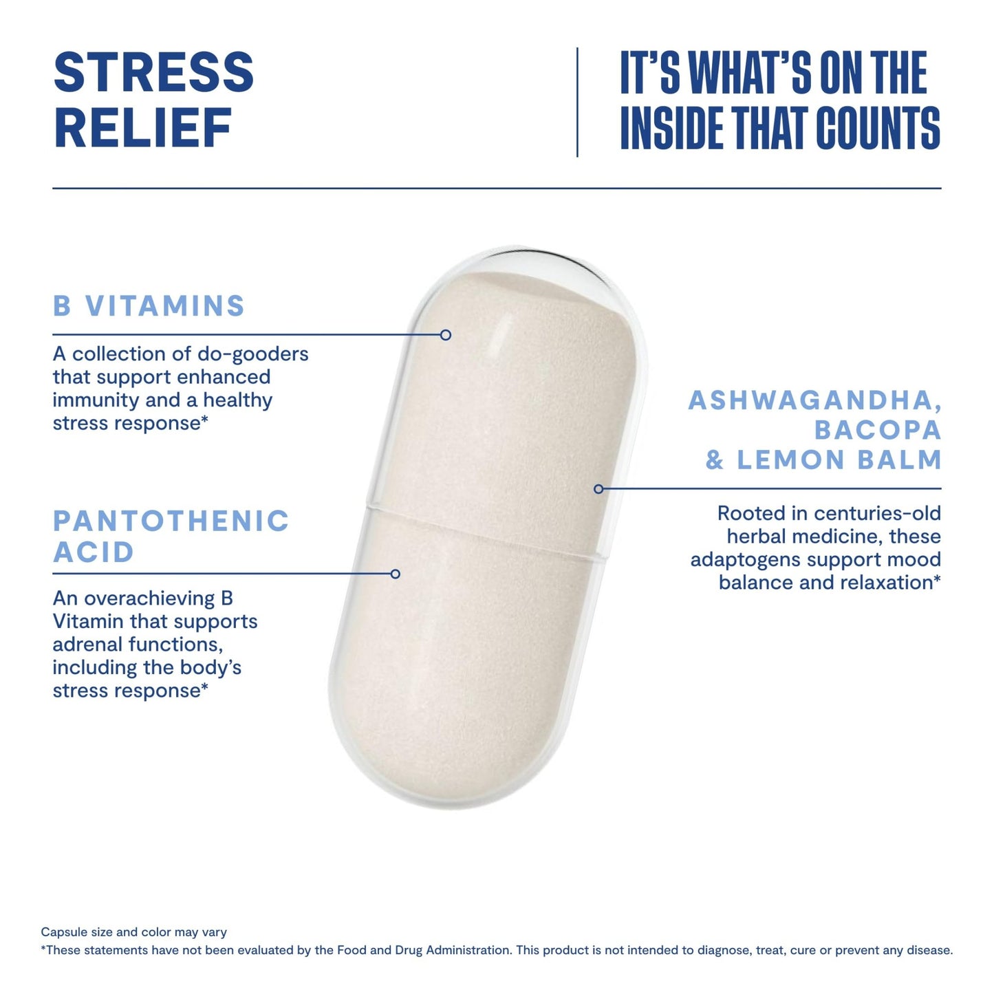 Habit Stress Relief Supplement (60 Capsules) - New Look, Supports Relaxation & Mood Balance, Vitamin B, Adaptogens, Lemon Balm, Calming, Vegan, Non-GMO (1 Pack) - dailyvitalstore
