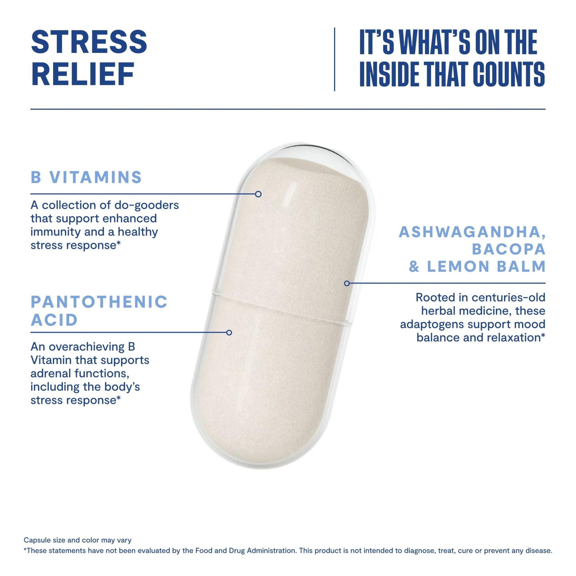 Habit Stress Relief Supplement (60 Capsules) - New Look, Supports Relaxation & Mood Balance, Vitamin B, Adaptogens, Lemon Balm, Calming, Vegan, Non-GMO (1 Pack) - dailyvitalstore