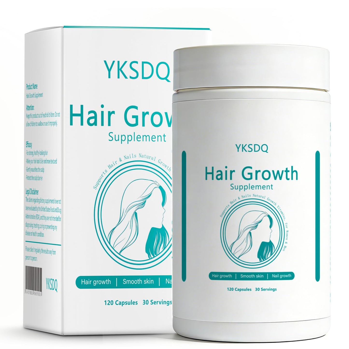 Hair Growth Biotin 10000mcg Supplement with Vitamins A C D E & Calcium - 30-in-1 Formula for Hair & Nails Support, for Women & Men, 30 Servings (1) - dailyvitalstore
