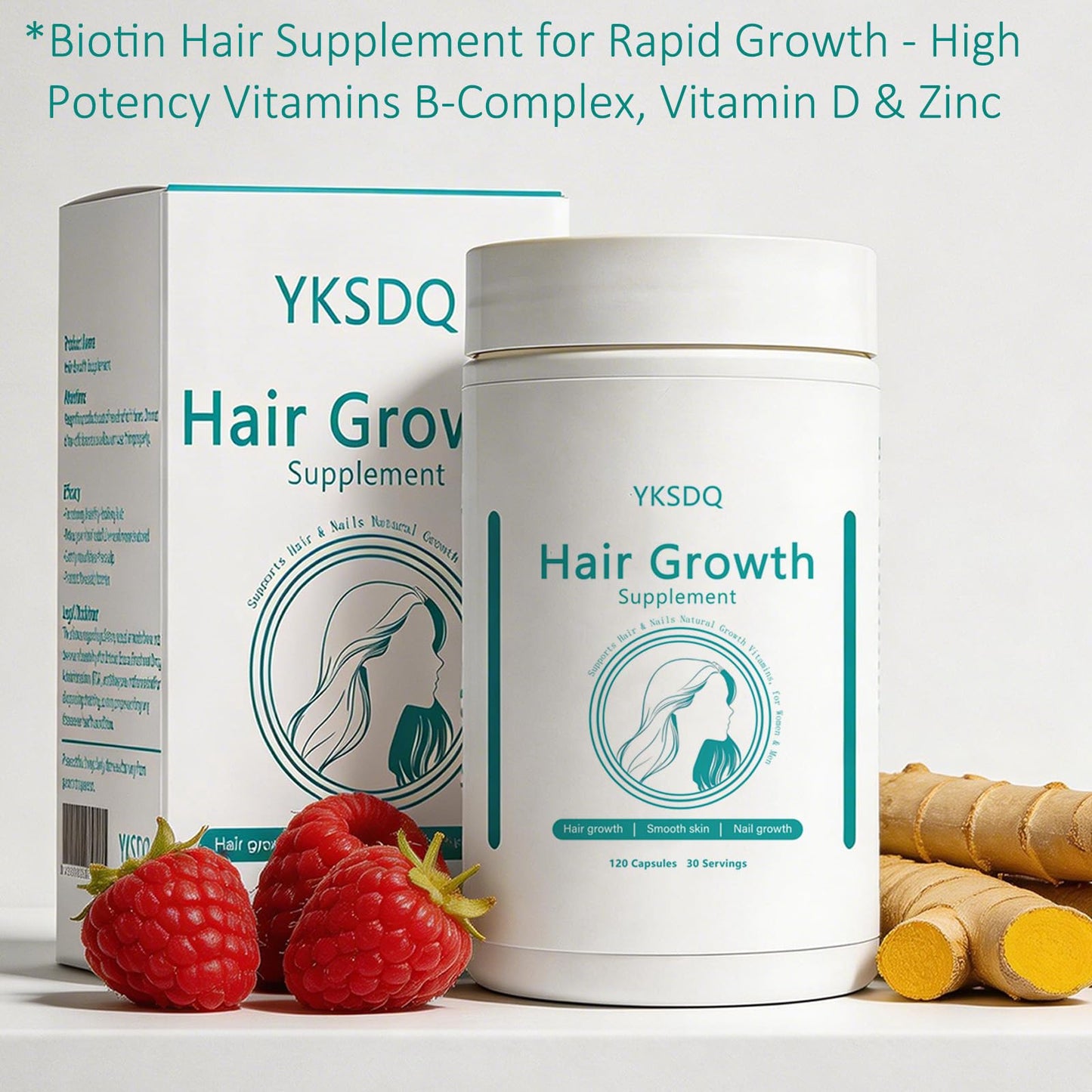 Hair Growth Biotin 10000mcg Supplement with Vitamins A C D E & Calcium - 30-in-1 Formula for Hair & Nails Support, for Women & Men, 30 Servings (1) - dailyvitalstore