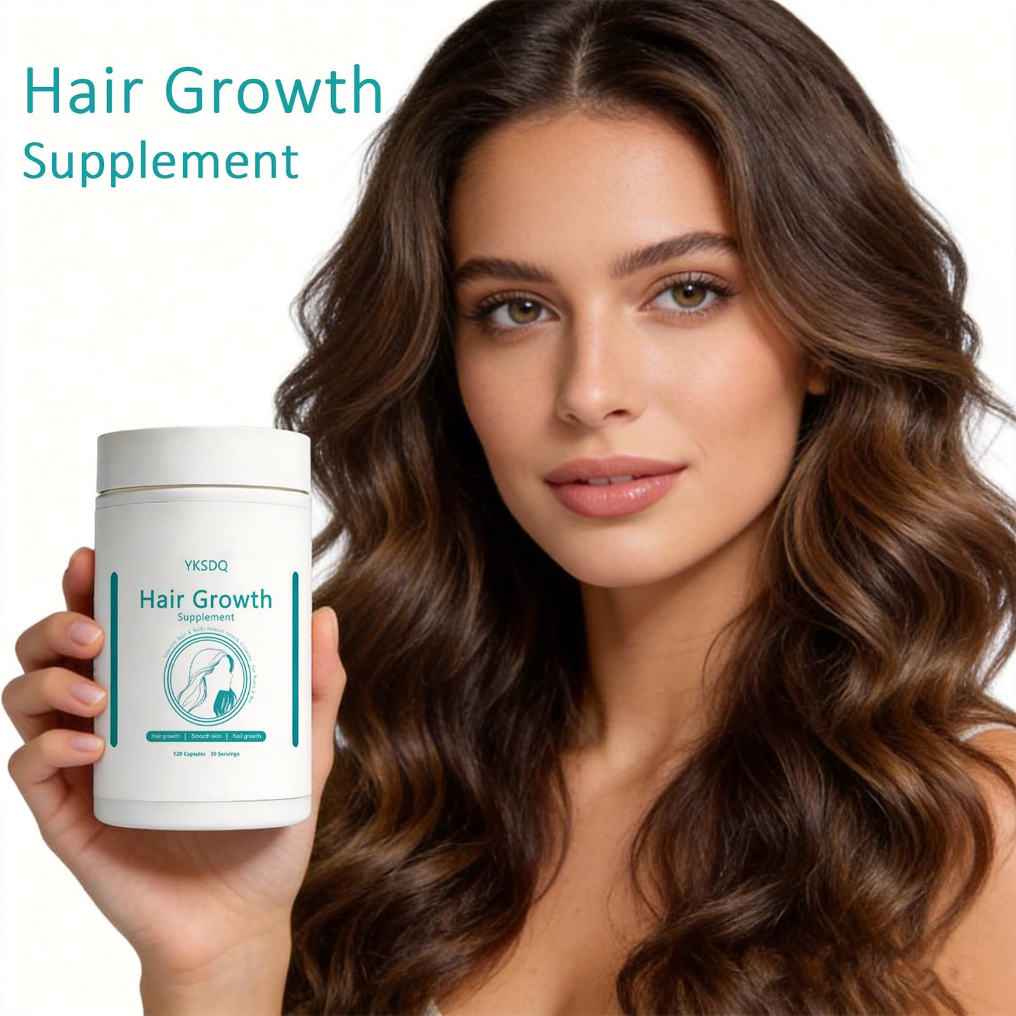 Hair Growth Biotin 10000mcg Supplement with Vitamins A C D E & Calcium - 30-in-1 Formula for Hair & Nails Support, for Women & Men, 30 Servings (1) - dailyvitalstore