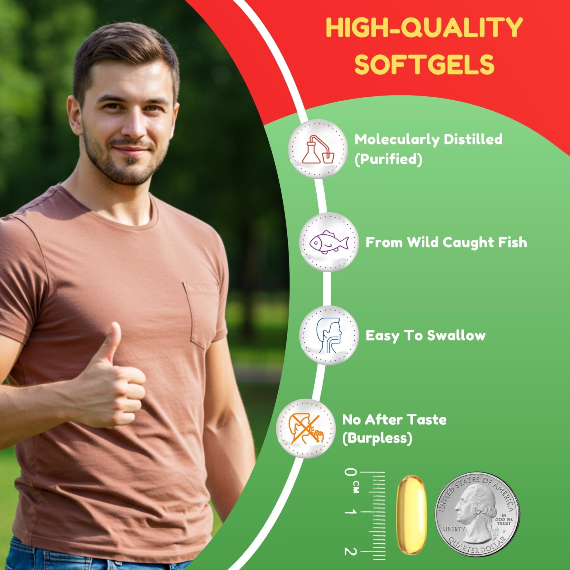 Halal Omega 3 Fish Oil 2000mg - 60 Servings, 120 Softgels. Wild Caught, Purified, Keto Friendly, Non-GMO & Gluten-Free. Brain, Heart & Cardiovascular Support. - dailyvitalstore
