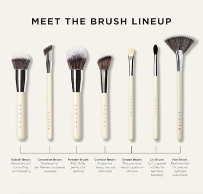 Haleys Beauty Kabuki Foundation Brush For Applying Powder, Foundation, Bronzer, Blush, and Mineral Make up, Soft Bristles, Seamless Blending, Makeup Brushes Essential, Vegan & Cruelty Free - dailyvitalstore