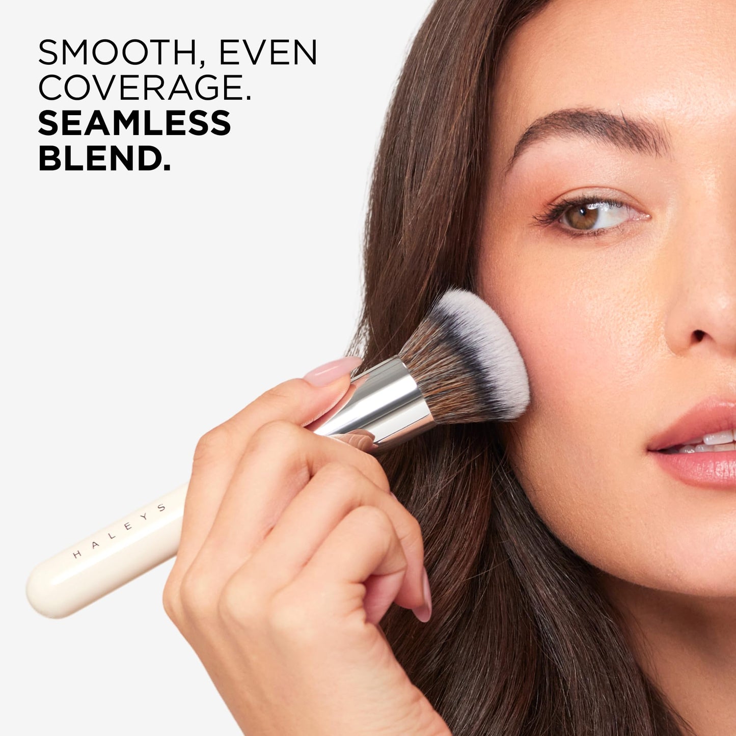 Haleys Beauty Kabuki Foundation Brush For Applying Powder, Foundation, Bronzer, Blush, and Mineral Make up, Soft Bristles, Seamless Blending, Makeup Brushes Essential, Vegan & Cruelty Free - dailyvitalstore