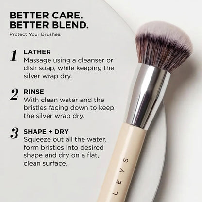 Haleys Beauty Kabuki Foundation Brush For Applying Powder, Foundation, Bronzer, Blush, and Mineral Make up, Soft Bristles, Seamless Blending, Makeup Brushes Essential, Vegan & Cruelty Free - dailyvitalstore