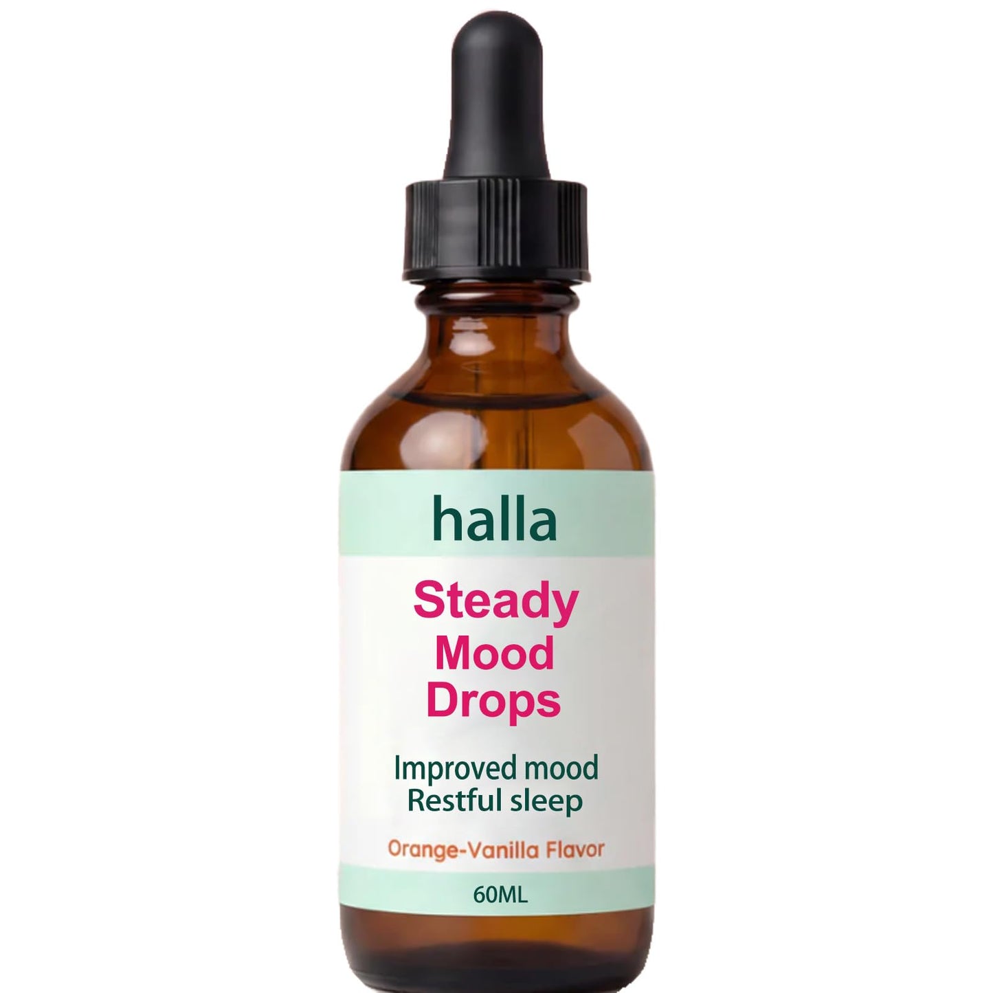 Halla Steady Mood Drops, with Saffron Extract – Fast Absorption Cognitive & Emotional Balance Supplement – Advanced Brain Nutrient Blend – Orange Vanilla Flavor, 2 fl oz - dailyvitalstore