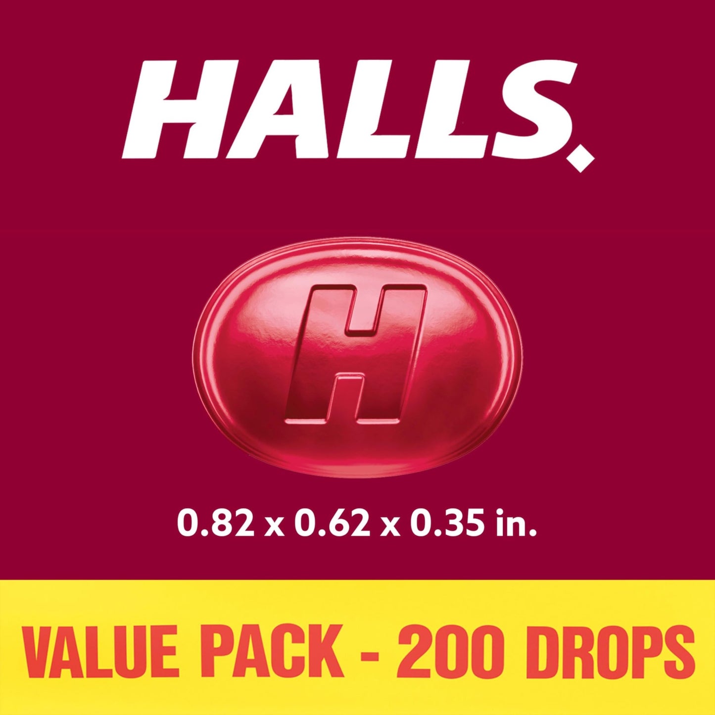 HALLS Cough and Throat Relief Cherry Cough Drops, Bulk Pack, 200 Drops - dailyvitalstore