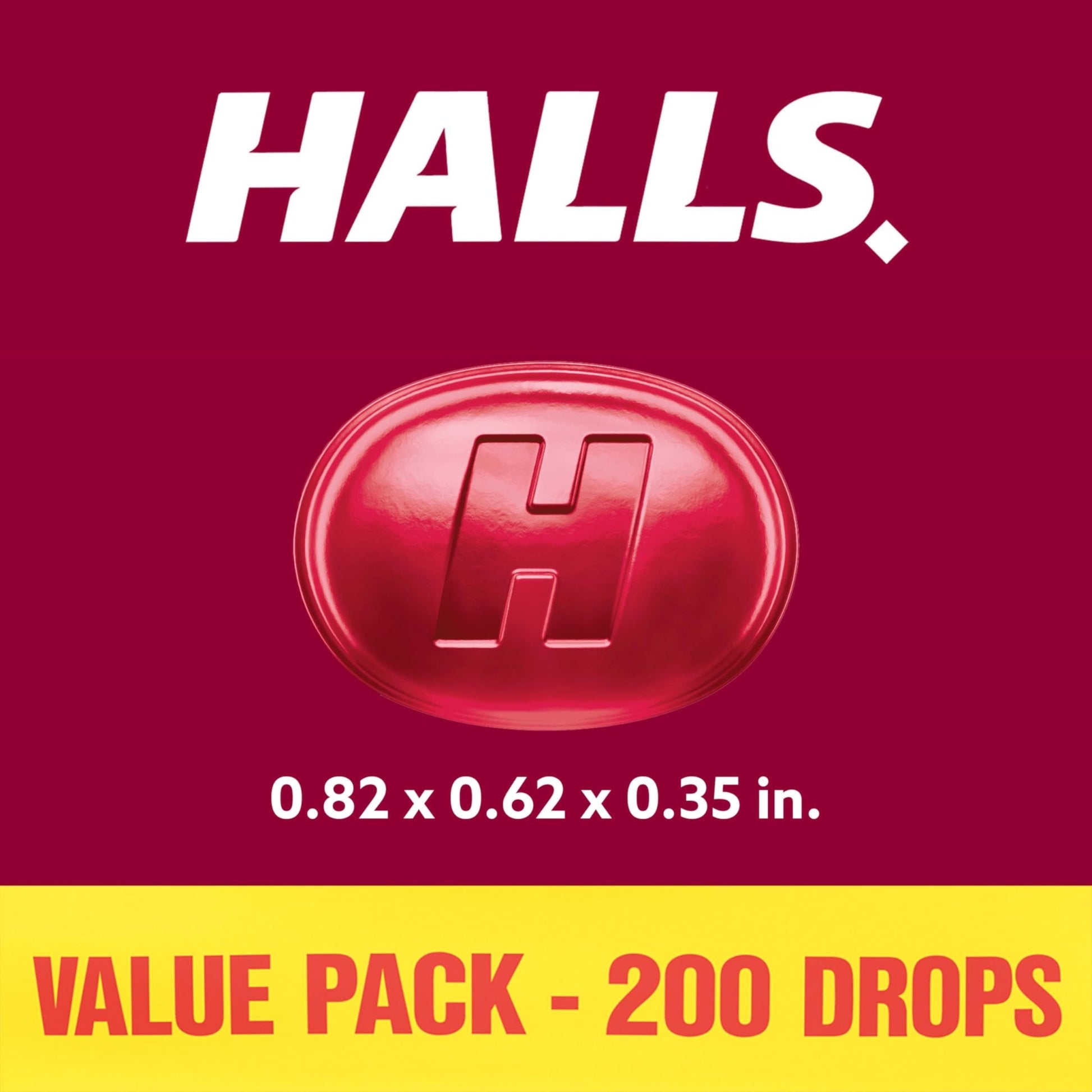 HALLS Cough and Throat Relief Cherry Cough Drops, Bulk Pack, 200 Drops - dailyvitalstore