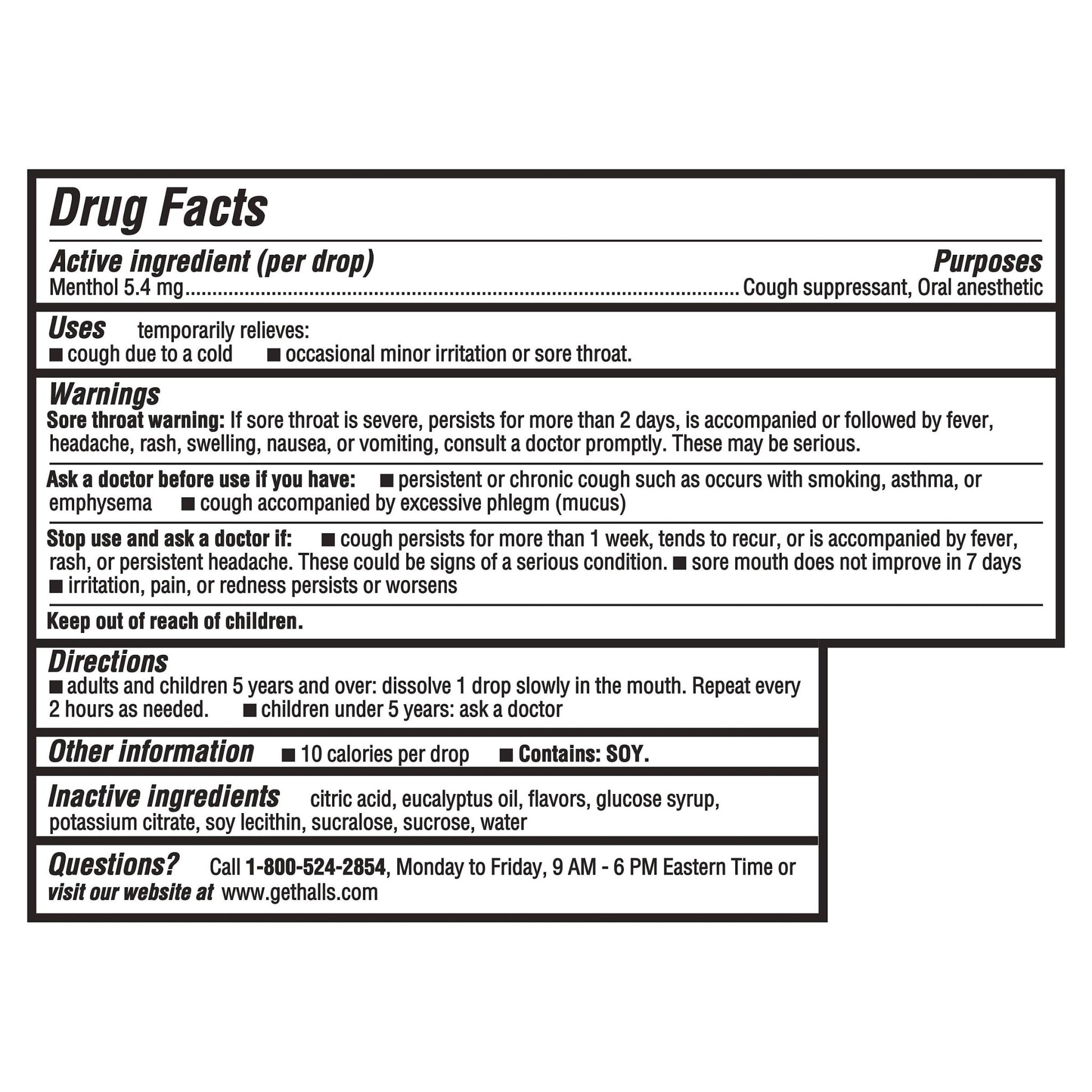 HALLS Cough and Throat Relief Mentho-Lyptus Cough Drops, 30 Drops - dailyvitalstore