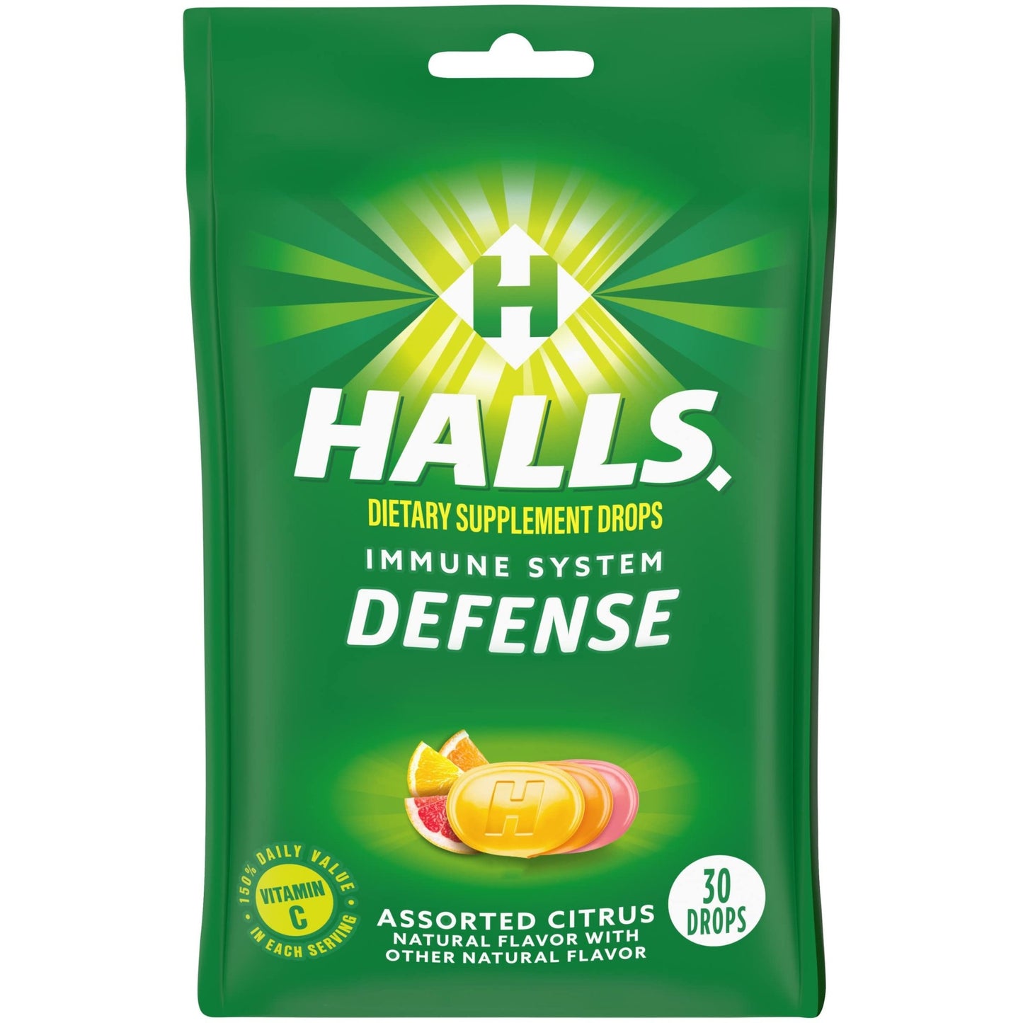 Halls Cough Drops, Assorted Citrus, Cranberry, 30 Count - dailyvitalstore