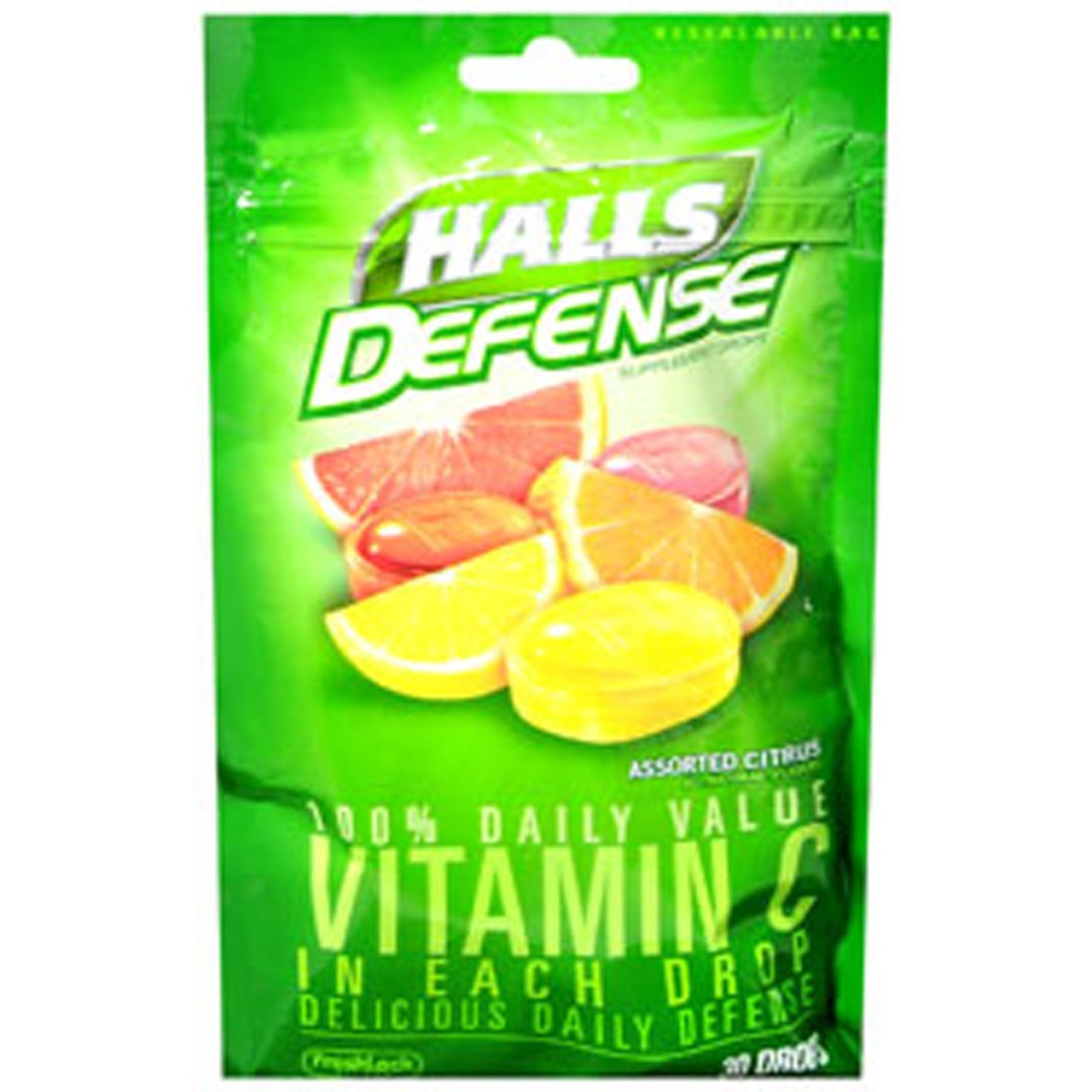 Halls Defense Vitamin C Assorted Citrus Supplement Drops - 30 Drops - dailyvitalstore