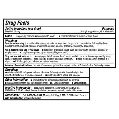 HALLS Minis Cherry Flavor Sugar Free Cough Drops, 48 Drops - dailyvitalstore